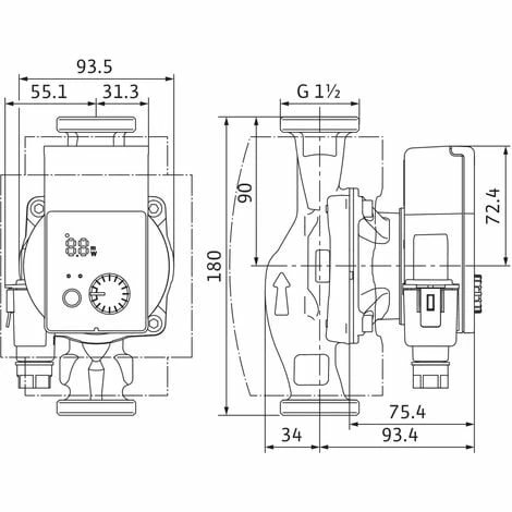 Wilo Hocheffizienzpumpe Yonos PICO Plus Typ 25/1-6, Rp 1", 180 Mm 4215504 2 Wilo Hocheffizienzpumpe Yonos PICO Plus Typ 25/1-6, Rp 1", 180 Mm 4215504 – Bild 2