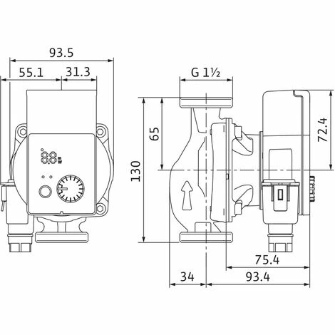 Wilo Hocheffizienzpumpe Yonos PICO Plus Typ 25/1-6, Rp 1", 180 Mm 4215504 4 Wilo Hocheffizienzpumpe Yonos PICO Plus Typ 25/1-6, Rp 1", 180 Mm 4215504 – Bild 4