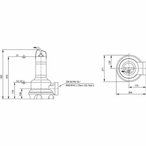 Wilo Abwasser-Tauchmotorpumpe Rexa UNI V05/T04-540/A, DN50,400V,0.37kW 2 Wilo Abwasser-Tauchmotorpumpe Rexa UNI V05/T04-540/A, DN50,400V,0.37kW – Bild 2