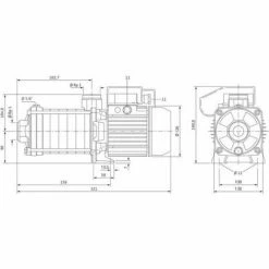 Wilo Horiz.mehrst. Kreiselpumpe Economy MHIL 102 1ph Rp1/Rp1 1x230V-0,55kW -pump Shop 31981116 2