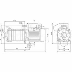 Wilo Horiz.mehrst. Kreiselpumpe Economy MHIL 103 1ph Rp1/Rp1 1x230V-0,55kW -pump Shop 31981118 2