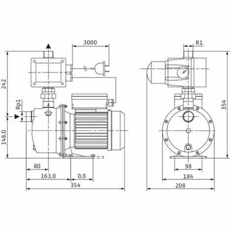 Wilo Hochdruck-Kreiselpumpe JET FWJ 202, G 1/R 1, 1x230V 2 Wilo Hochdruck-Kreiselpumpe JET FWJ 202, G 1/R 1, 1x230V – Bild 2