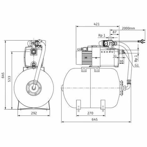 Wilo Hochdruck-Kreiselpumpe HiMulti 3 H H 50/2-25, G1/Rp1, 0.73kW 2 Wilo Hochdruck-Kreiselpumpe HiMulti 3 H H 50/2-25, G1/Rp1, 0.73kW – Bild 2
