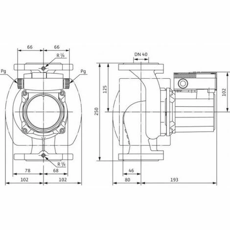 WILO Nassläufer-Standardpumpe TOP-Z 40/7 1x230V, PN16,RG, DN40,340W 2 WILO Nassläufer-Standardpumpe TOP-Z 40/7 1x230V, PN16,RG, DN40,340W – Bild 2